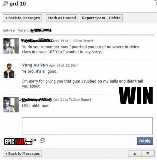 Moment: facebook Revenge Win