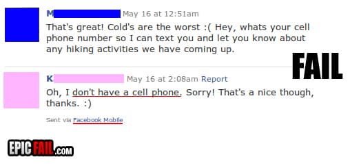 Scene: facebook Pickup Fail