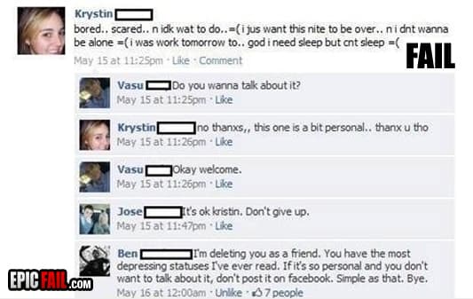Caught on camera: facebook Status Updater Fail