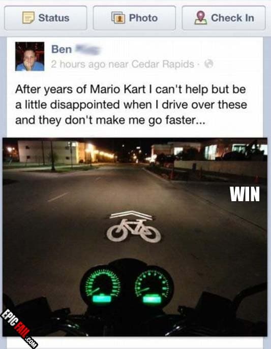 Caught on camera: facebook Status Update Win