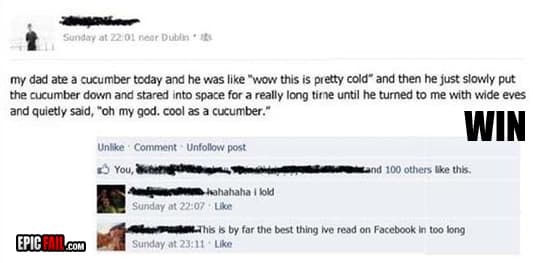 Scene: facebook Dad Win