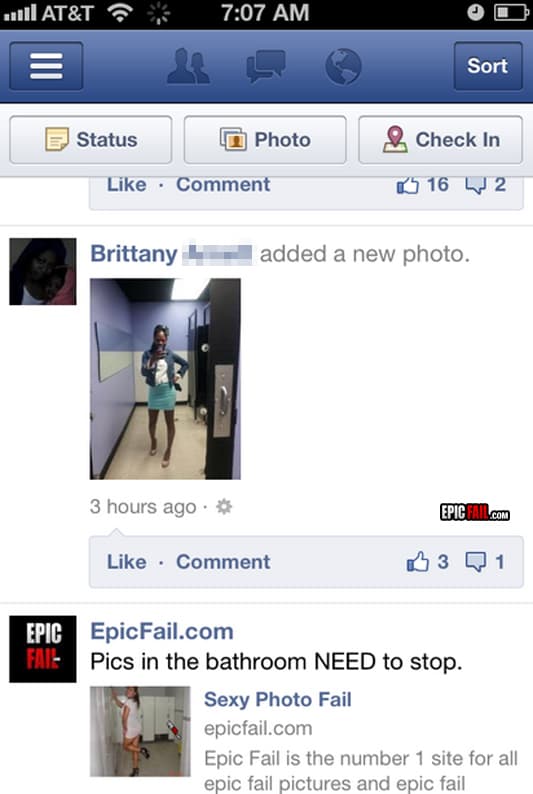 Caught on camera: facebook Newsfeed Fail