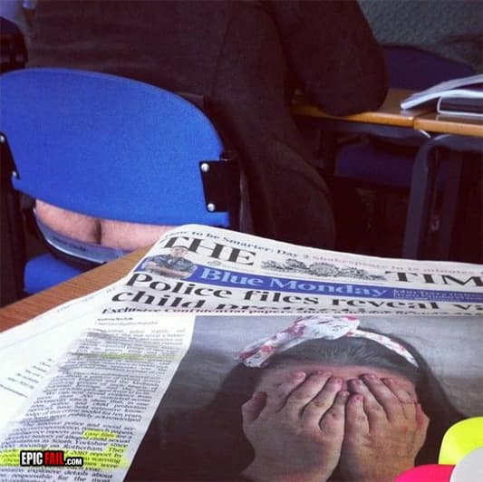 Scene: fashion Fail / Newspaper Cover Win