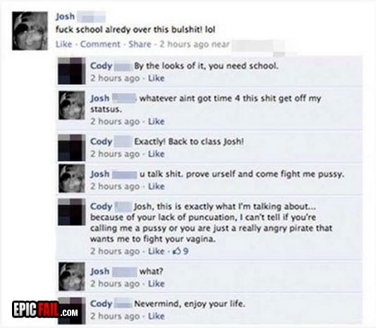 Moment: facebook Fail / Reply Win