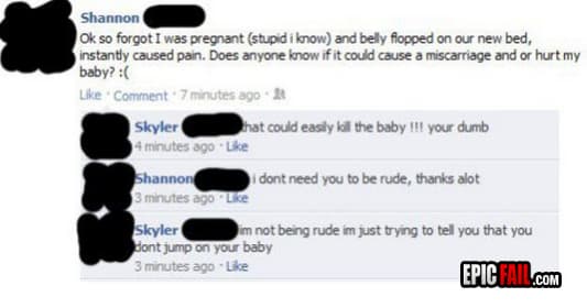 Caught on camera: epic Pregnant Facebook Fail