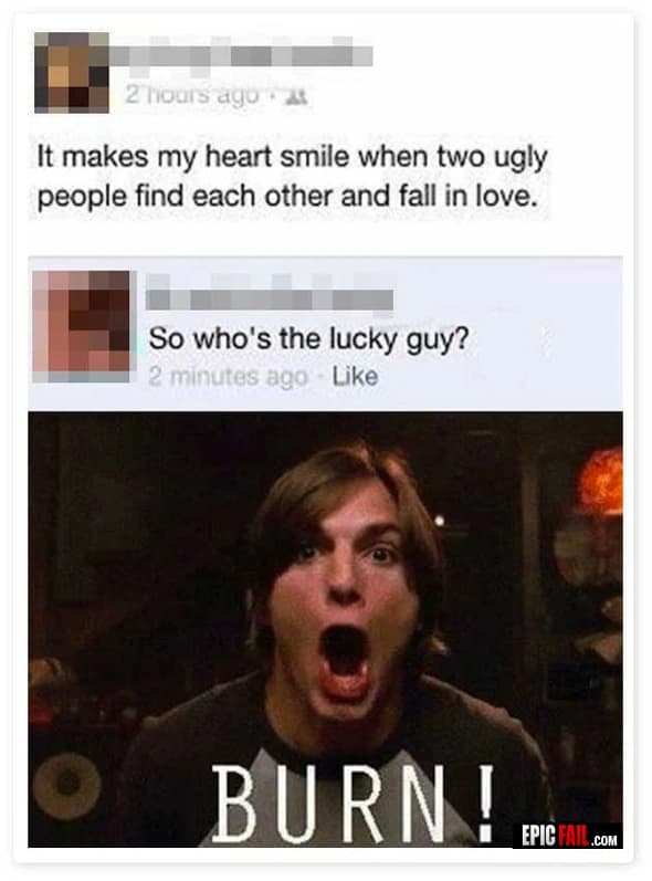 Scene: facebook Status Fail / Reply Win