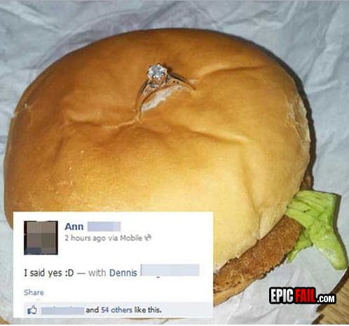 Scene: facebook Romantic Proposal FAIL