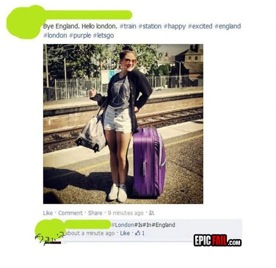 Caught on camera: facebook FAIL