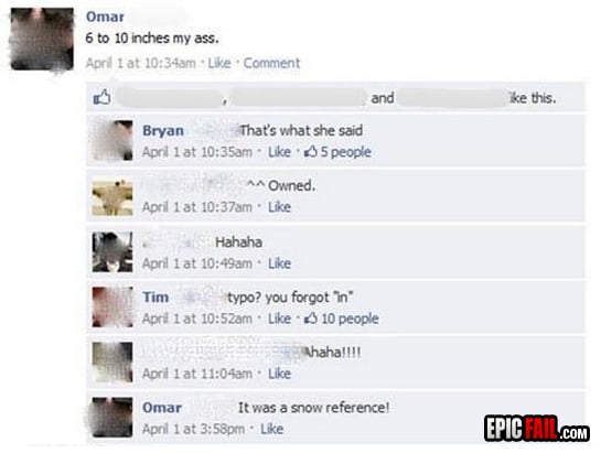 Scene: facebook FAIL