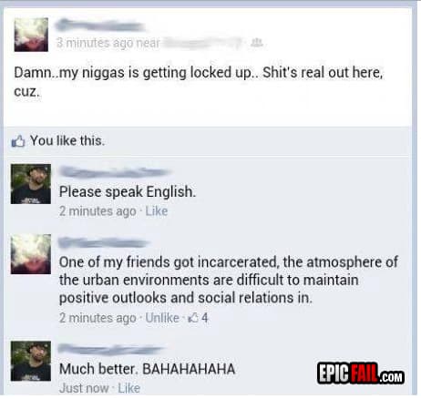 Caught on camera: facebook Status Reply WIN