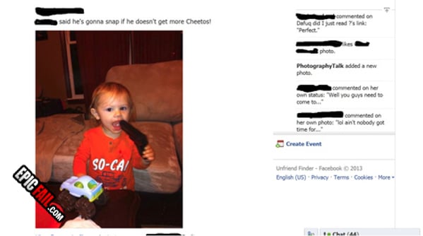Caught on camera: facebook Parenting FAIL