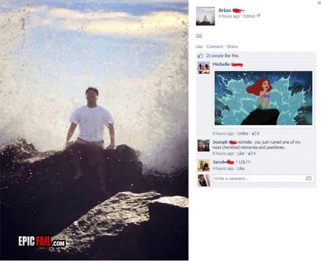 Caught on camera: facebook Picture Comment WIN