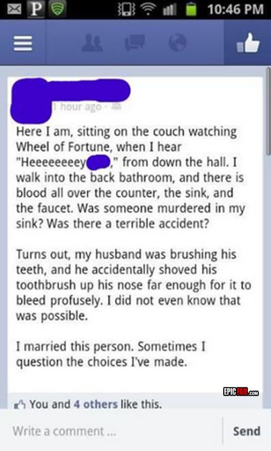 Scene: this Husband's FAIL makes wife question her life decisions