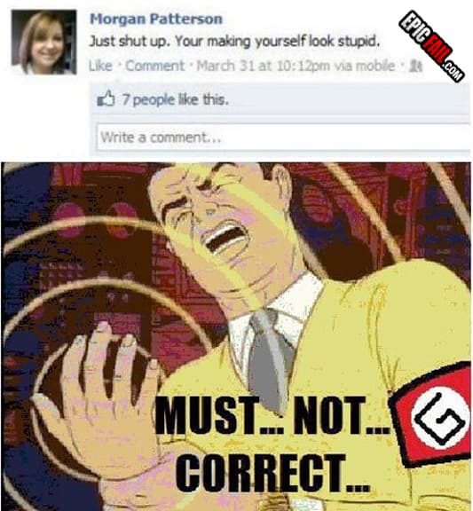 Caught on camera: facebook Fail Grammar Police