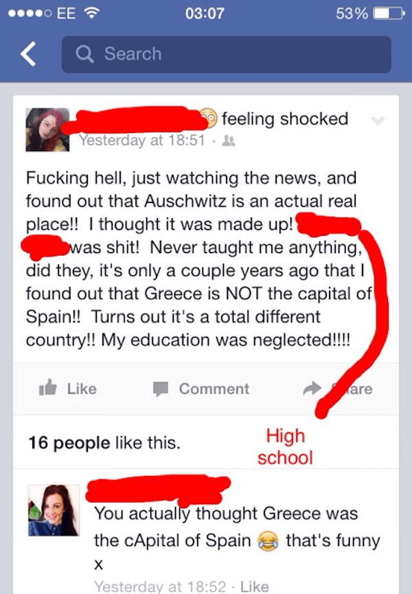 The most uneducated award goes to this girl. — fail moment