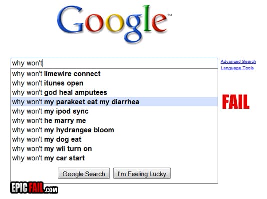 Caught on camera: a classic google search fail