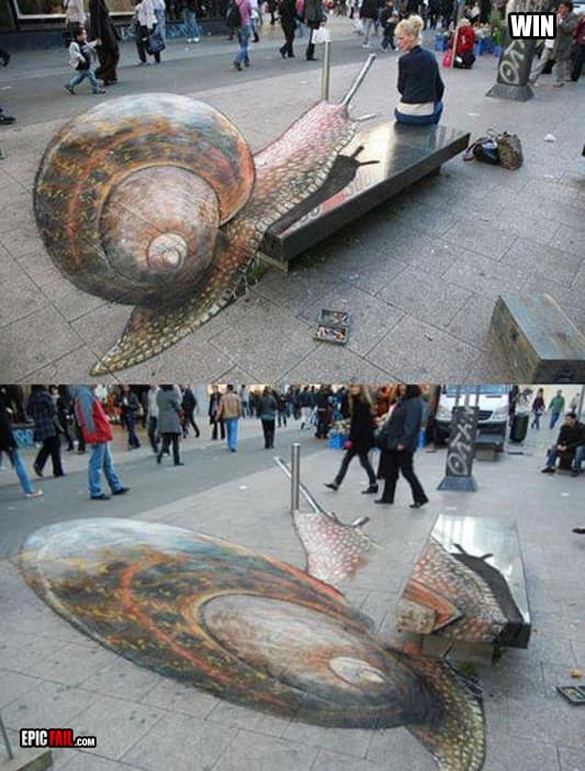Perspective Art Win Snail