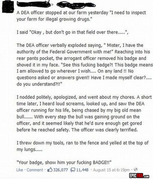 Arrogant DEA officer gets what he deserves in this hilarious joke — fail moment