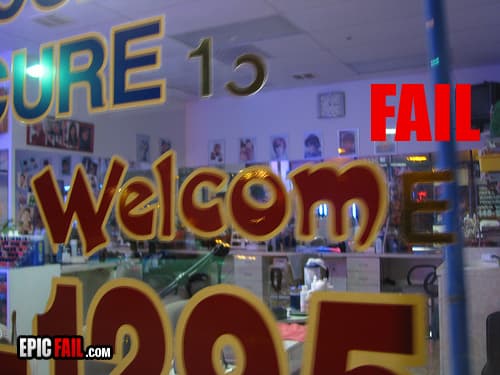 Caught on camera: store Sign Fail