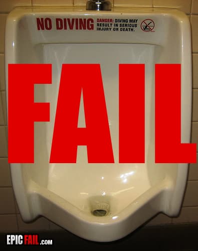 Caught on camera: urinal Sign Fail