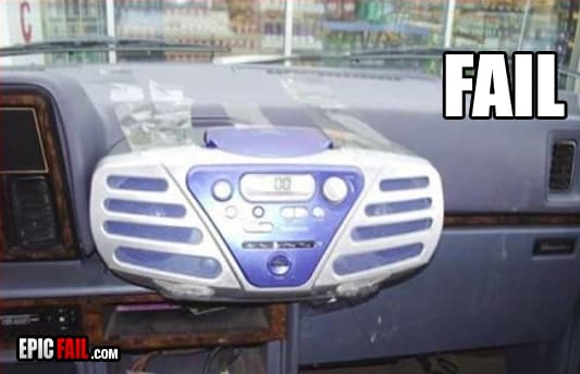 Caught on camera: car Stereo Fail