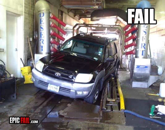 Caught on camera: car Wash Fail