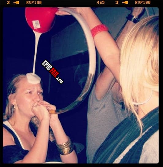 Caught on camera: beer Bong Fail