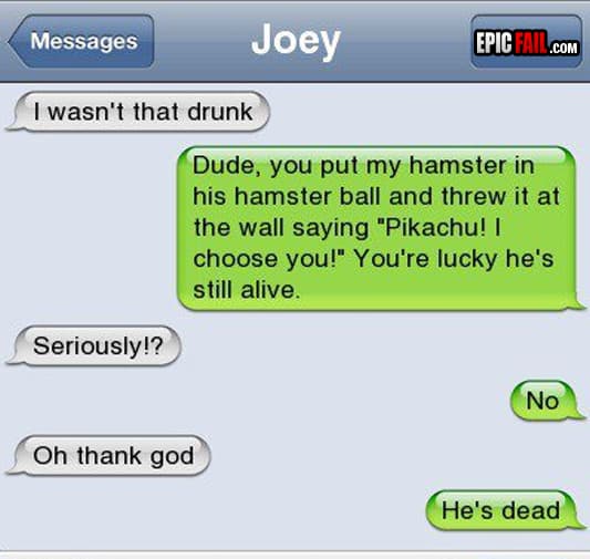Caught on camera: drunk Text Fail