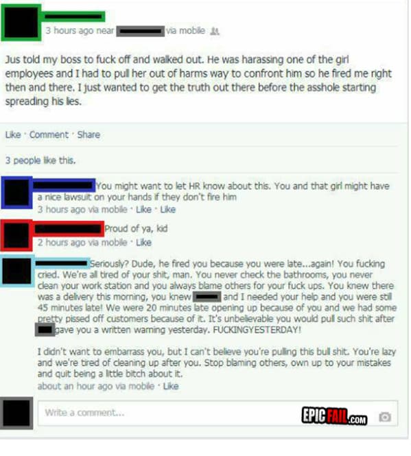 Moment: employee FAIL