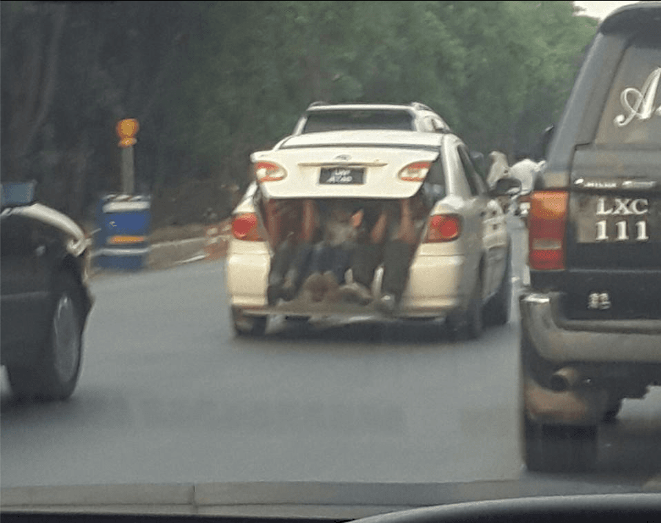Caught on camera: all Aboard the Fail Boat… err Car