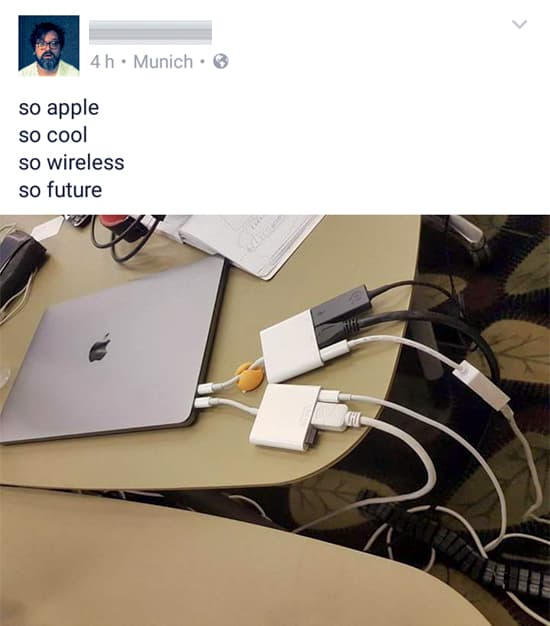 Apple's Idea of Wireless in 2016 — fail moment