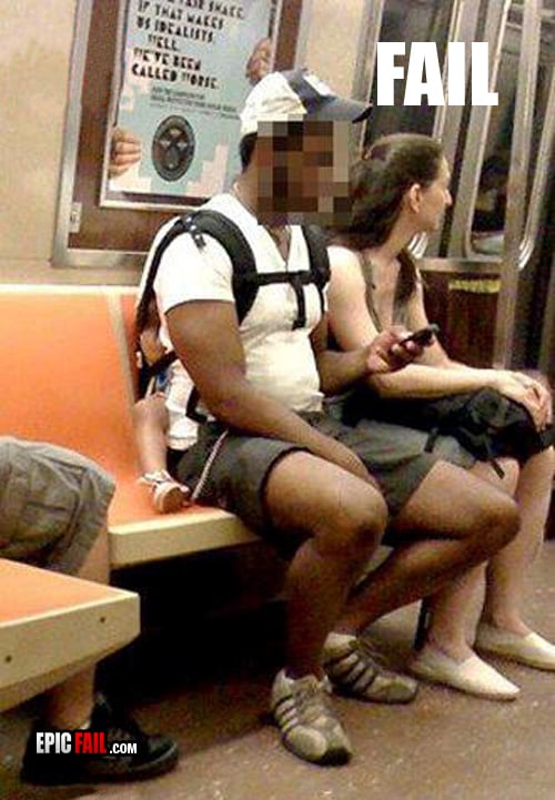 Dad forgets that his baby is on his back — fail moment