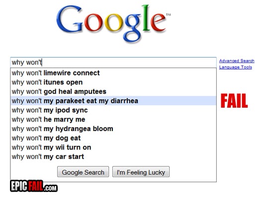 Caught on camera: a classic google search fail