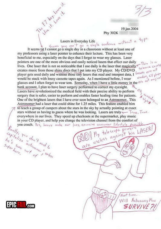 Scene: essay Fail FTW