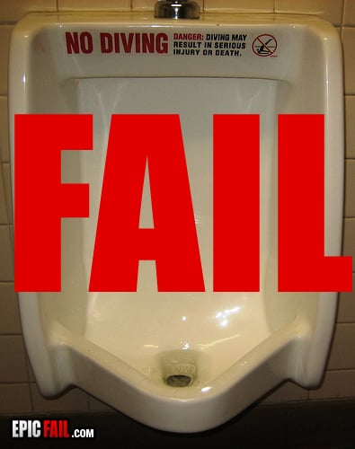 Caught on camera: urinal Sign Fail