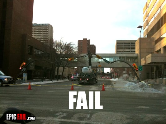 Scene: boom Truck Driving Fail
