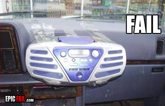 Caught on camera: car Stereo Fail