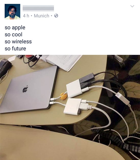 Apple's Idea of Wireless in 2016 — fail moment
