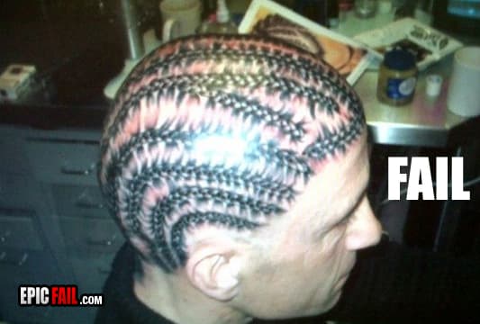 Tattoo Corn Rows — fail moment