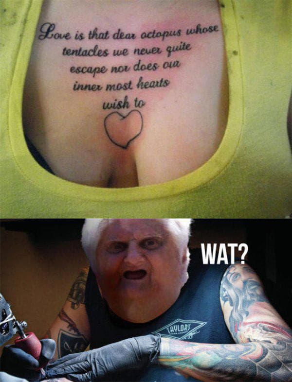 When you try to hard to get a deep tattoo — fail moment