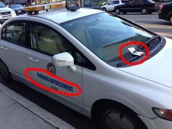 Moment: parking Enforcement Worker Karma
