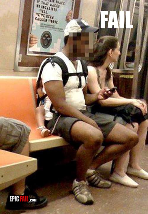 Dad forgets that his baby is on his back — fail moment