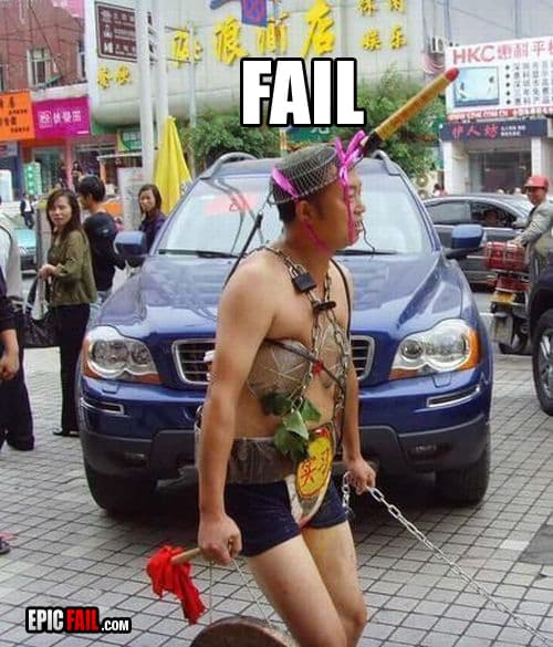 He doesn't look as cool as he thinks he does — fail moment