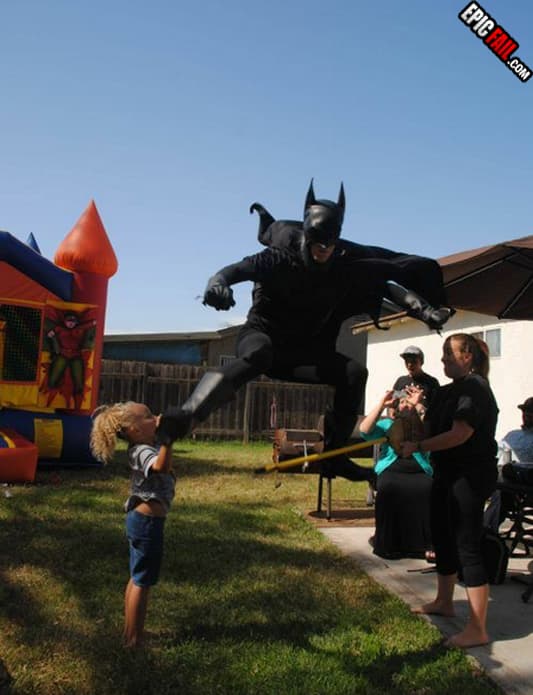 Batman kicks girl in the face — fail moment