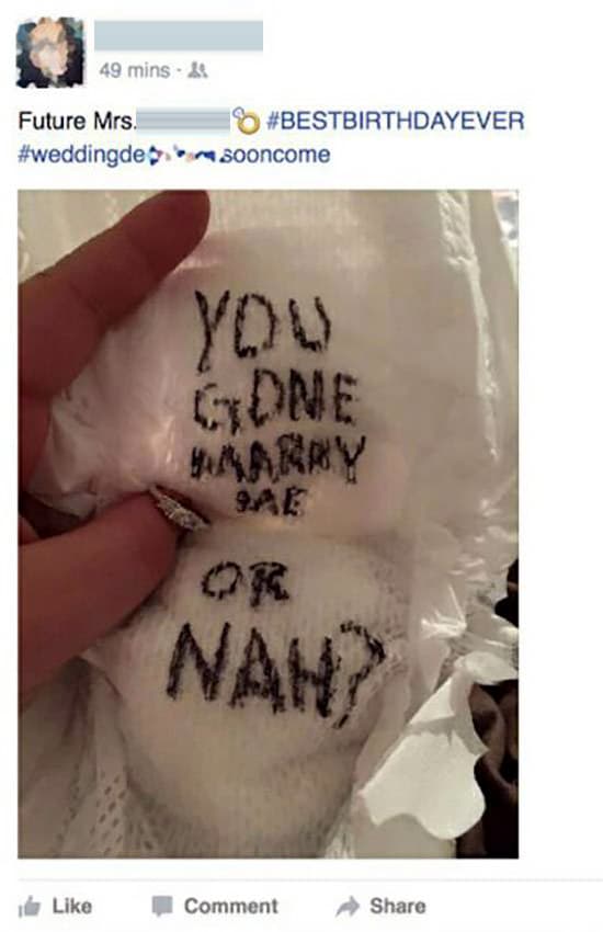 Was this a sh*tty proposal? I can't believe this — fail moment