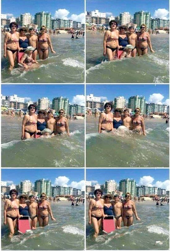 Caught on camera: family tries to take a photo the beach but fails miserably