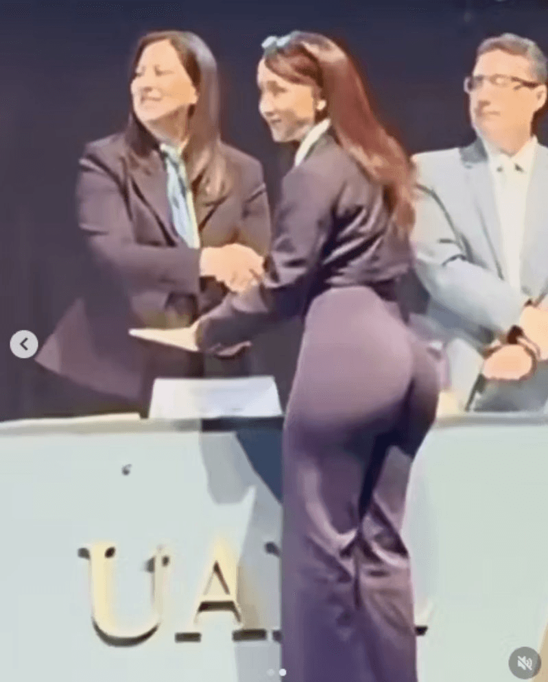 VIDEO: Graduate from a University in Mexico goes viral for her drip to pick up her degree — spot-the-difference scene