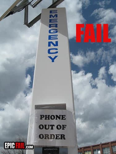 Caught on camera: emergency Phone Fail