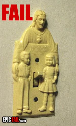 Caught on camera: jesus Light Switch Fail