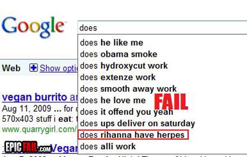 Caught on camera: google Suggest Fail